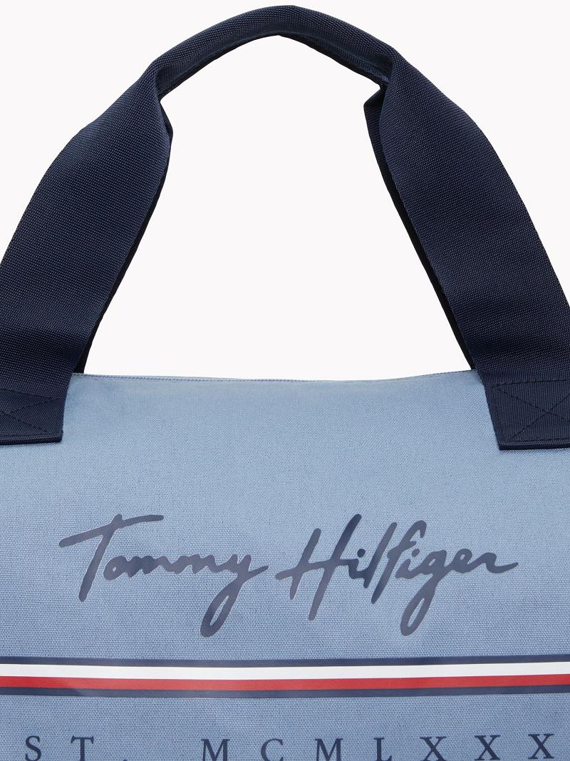 Férfi Tommy Hilfiger Signature Duffle Táska Kék | HU 1486RVD